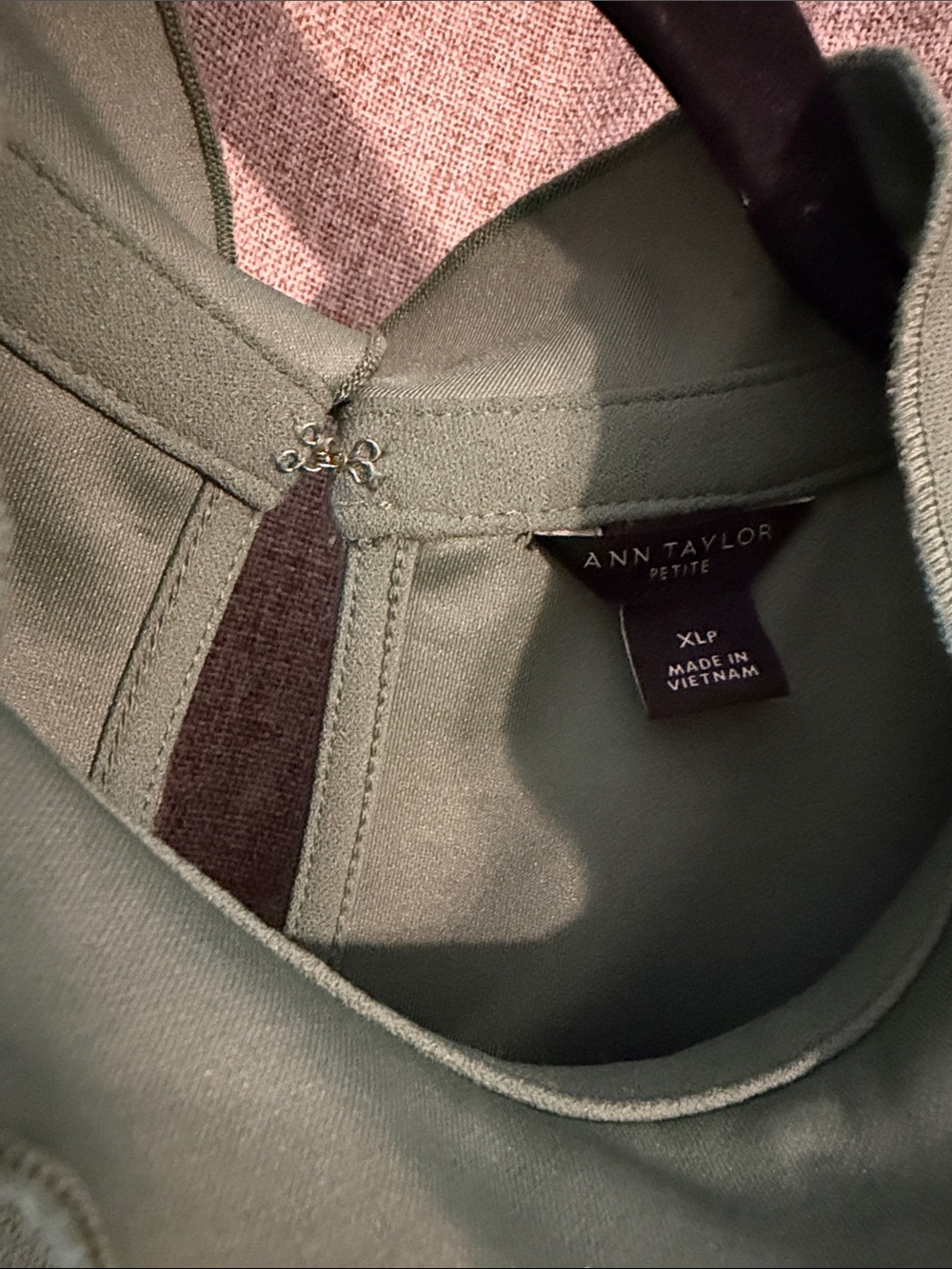 Ann Taylor XLP - Sleeveless Mock Neck Top in Sage Green - Picture 2 of 3